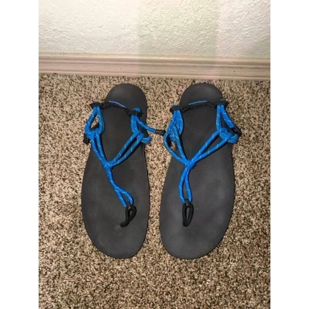 Xero Shoes Genesis Men Barefoot Sandals Blue Black Minimalist Hiking Huarache 9